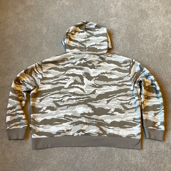 Puma Hoodie Womens XL Gray White Gold Camo Pullover Spellout Sweatshirt Cotton - Picture 2 of 13